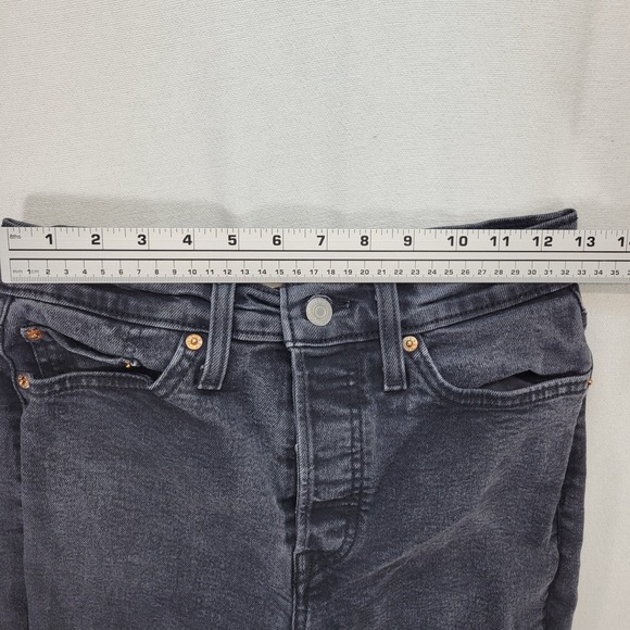 Levis Jeans Womens 28 Gray Wedgie Straight Button Fly High Rise Denim - Picture 9 of 11